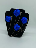 ITEM:BOU1 - Royal Blue Satin Roses Brooch Bouquet or DIY KIT