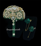 CB-EMERALD ~ Customized Luxury Brooch Bouquet or DIY KIT
