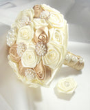 Satin Rose Brooch Bouquet or DIY Kit BCUST- 004