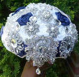 LIA~Satin Rose Brooch Bouquet or DIY KIT