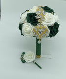 Large Rose Gold Brooch Flower Pendant Pin Rhinestone Crystal BR-037RG