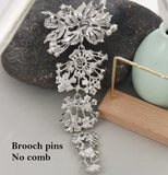 Brooch Extra Large Hair Flower Pin Rhinestone BR-006