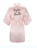 Bridesmaids Satin Robes Wedding Party Gifts Pink Black