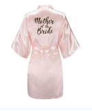 Bridesmaids Satin Robes Wedding Party Gifts Pink Black
