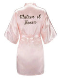 Bridesmaids Satin Robes Wedding Party Gifts Pink Black