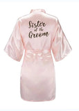 Bridesmaids Satin Robes Wedding Party Gifts Pink Black