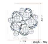 Large Pearls Crystal Brooch BR-29