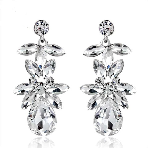 TRZ-11 Diamante Crystal Earrings Wedding Jewelry