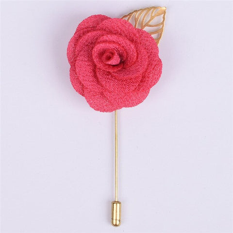 Fabric Flower Boutonniere, Lapel Pin Formal Wear Wedding Prom BOUT