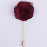 Fabric Rose Flower Boutonniere, Lapel Pin Formal Wear Wedding Prom BOUT- XH011
