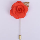 Fabric Rose Flower Boutonniere, Lapel Pin Formal Wear Wedding Prom BOUT- XH011