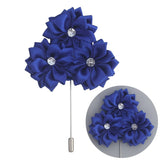 Fabric Rose Flower Boutonniere, Lapel Pin Formal Wear Wedding Prom BOUT-XH1806