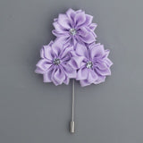 Fabric Rose Flower Boutonniere, Lapel Pin Formal Wear Wedding Prom BOUT-XH1806