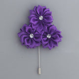 Fabric Rose Flower Boutonniere, Lapel Pin Formal Wear Wedding Prom BOUT-XH1806