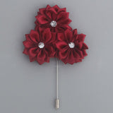 Fabric Rose Flower Boutonniere, Lapel Pin Formal Wear Wedding Prom BOUT-XH1806
