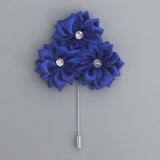 Fabric Rose Flower Boutonniere, Lapel Pin Formal Wear Wedding Prom BOUT-XH1806