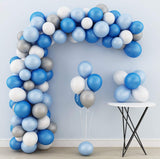 200pcs DIY Blue White Silver Balloon Garland Kit Wedding Decorations Birthday Party Supplies Macaron Latex Wall Balloons