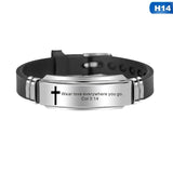 Religious Cross Jesus Scripture Quote Christian Bible Verse Inspiring Faith Leather Bracelets