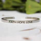 4mm Inspirational Bracelet Stainless Steel Cuff Jewelry