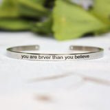 4mm Inspirational Bracelet Stainless Steel Cuff Jewelry