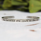 4mm Inspirational Bracelet Stainless Steel Cuff Jewelry
