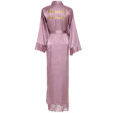 Lace Women Robes Plus Size Wedding Party Gift Kimono Satin  Long Robe