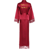 Lace Women Robes Plus Size Wedding Party Gift Kimono Satin  Long Robe