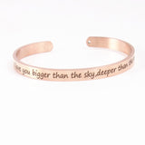 Rose Gold Stainless Steel 6mm Positive Inspirational Bracelet Engraved Quote Mantra Bracelet Open Cuff Bangle For Women Men