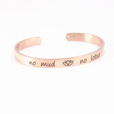 Rose Gold Stainless Steel 6mm Positive Inspirational Bracelet Engraved Quote Mantra Bracelet Open Cuff Bangle For Women Men