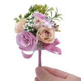 Ivory Lapel Pin Wedding Buttonhole Groomsman Flower Boutonniere Groom  D35