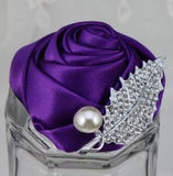 10pcs Satin Rose Brooch Bouquet PACK- 096