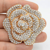 Gold l Rose Gold / Silver Brooch Clear Rhinestone Crystal BR-297