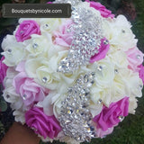 RIA ~  Real Touch Roses Brooch Bouquet or DIY KIT