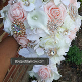 Customize Your Package Silk Roses Brooch Bouquet PACK- BLUSH
