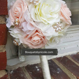 Customize Your Package Silk Roses Brooch Bouquet PACK- BLUSH