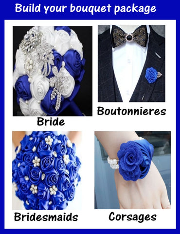 PACK03~ Build Your Bouquet Package Satin Roses Bouquet