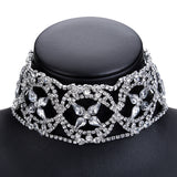 Rhinestone Choker Collar l Gold or Silver Bridal Jewelry l Bridesmaids gift