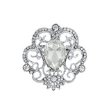 Silver & Rose Gold Rhinestone Brooch BR-071