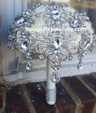 TIA ~Satin Rose Brooch Bouquet BCUST- TIA