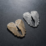 Ex. Lg. Gold or Silver Brooch Clear Wings Rhinestone Crystal BR-028S