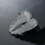 Ex. Lg. Gold or Silver Brooch Clear Wings Rhinestone Crystal BR-028