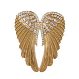 Ex. Lg. Gold or Silver Brooch Clear Wings Rhinestone Crystal BR-028S